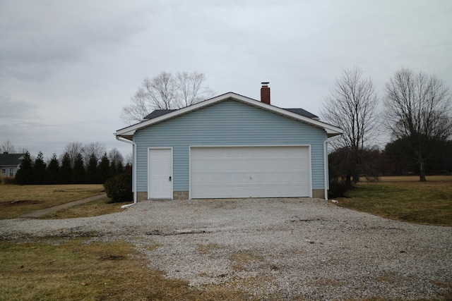 view of detached garage