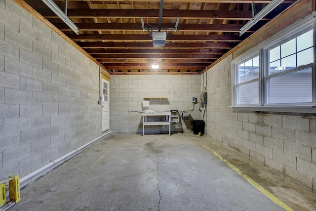 interior space with a garage