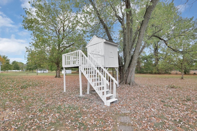 view of yard featuring stairs