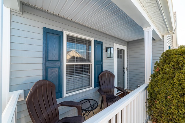 deck with a porch