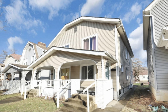 view of front of home featuring covered porch