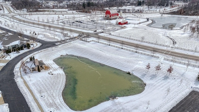 view of snowy aerial view