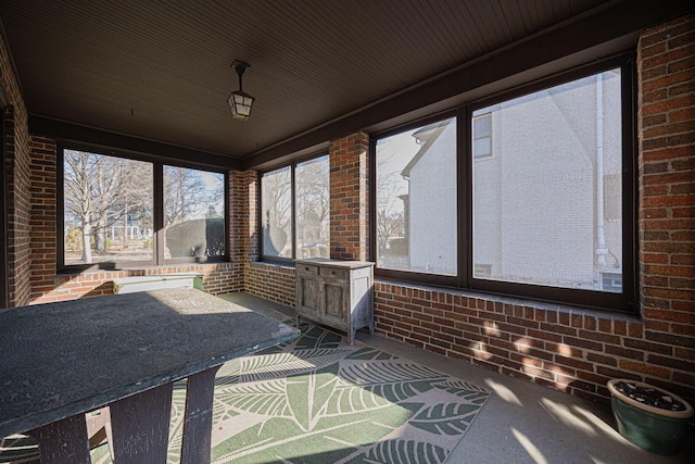 view of unfurnished sunroom