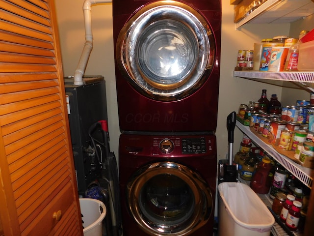 17916 Allen Center Rd, Marysville, OH 43040 - laundry area featuring stacked washer / drying machine and laundry area