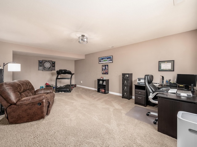 office with carpet floors and baseboards