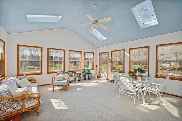 1259 Timber Ln, Marion, OH 43302 - sunroom / solarium with baseboards, carpet, and a skylight