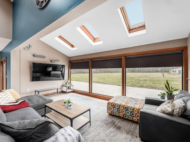 767 London Groveport Rd, Lockbourne, OH 43137 - living room with vaulted ceiling with skylight