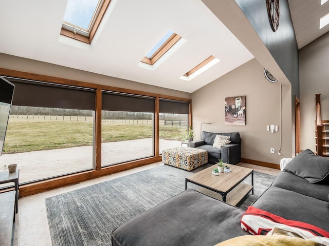 767 London Groveport Rd, Lockbourne, OH 43137 - living room with baseboards and vaulted ceiling