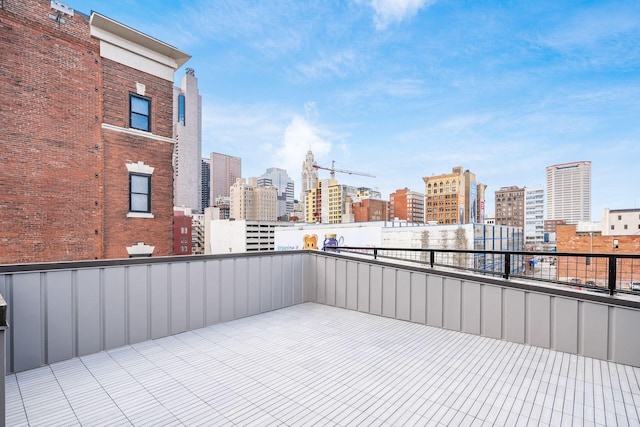 view of patio with a city view