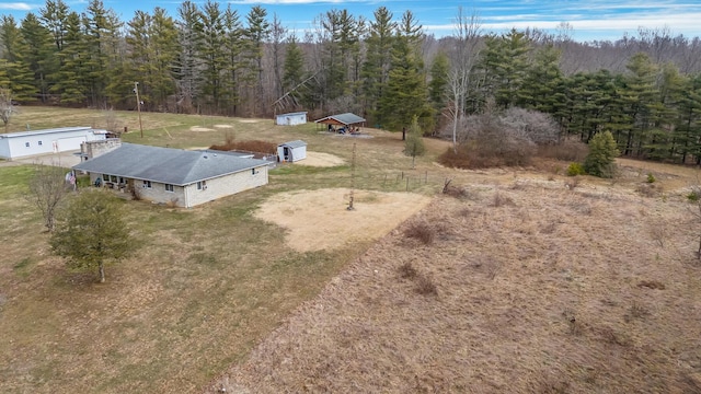 bird's eye view with a forest view