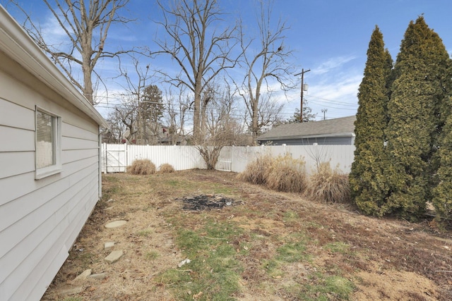 view of yard with fence