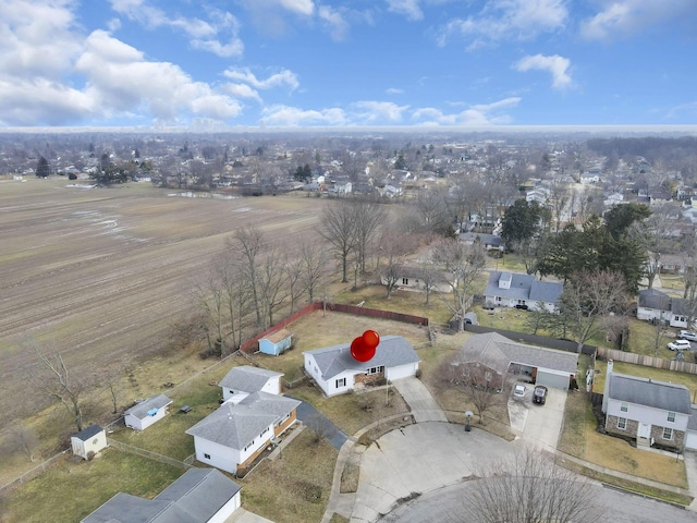 aerial view featuring a residential view