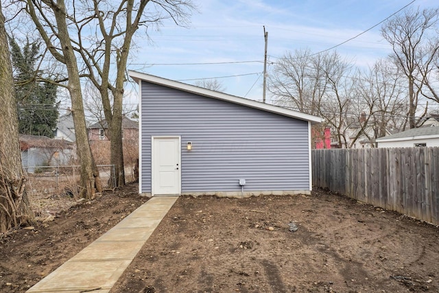 garage featuring fence