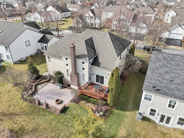 aerial view featuring a residential view