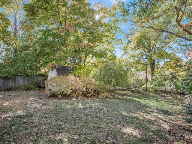 view of yard with fence