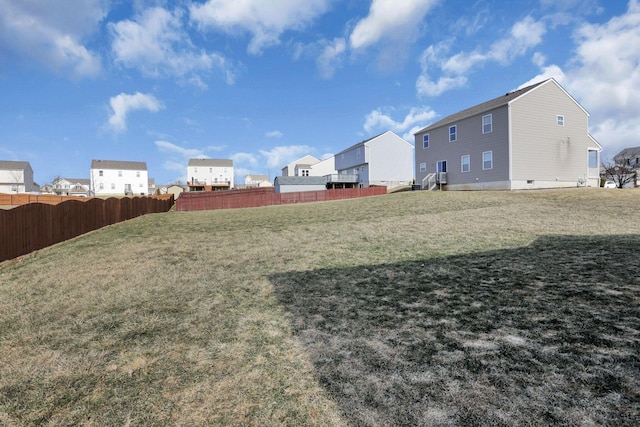 view of yard with fence