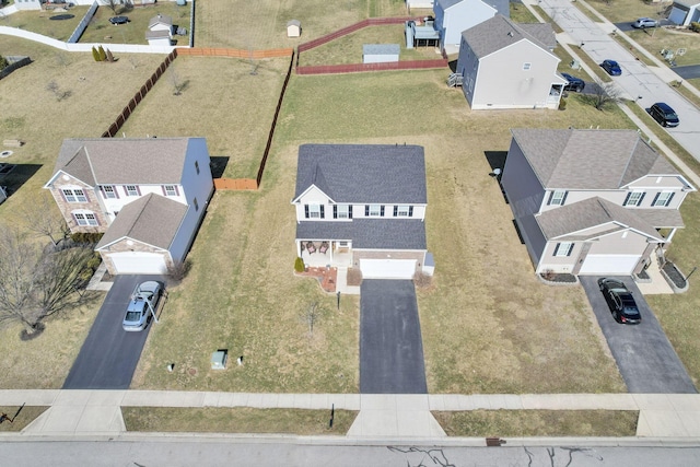 birds eye view of property featuring a residential view