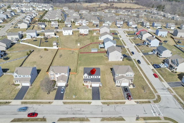 bird's eye view with a residential view