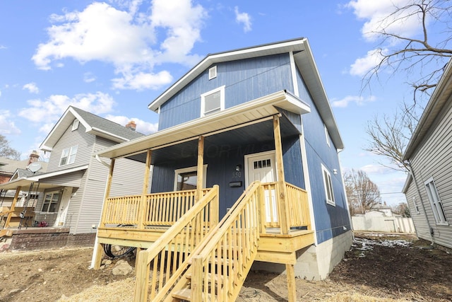 view of front facade featuring a porch