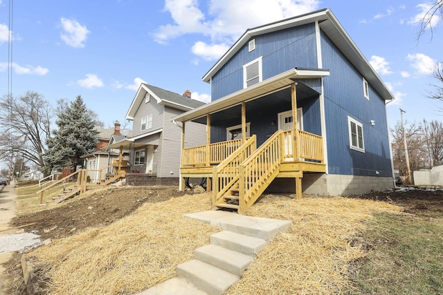 view of front of property with a porch