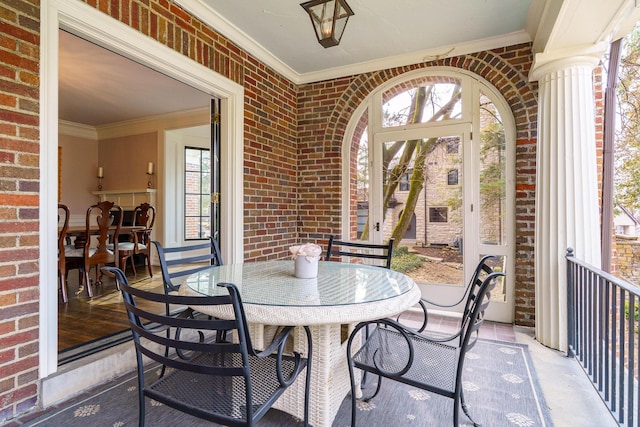 interior space with outdoor dining space