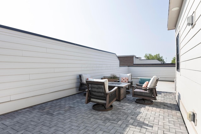 37 W Whittier St, Columbus, OH 43206 - view of patio / terrace featuring an outdoor living space with a fire pit