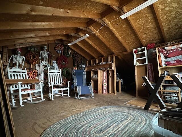 view of unfinished attic