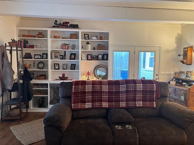 living area with wood finished floors