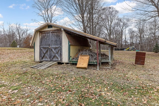 view of shed