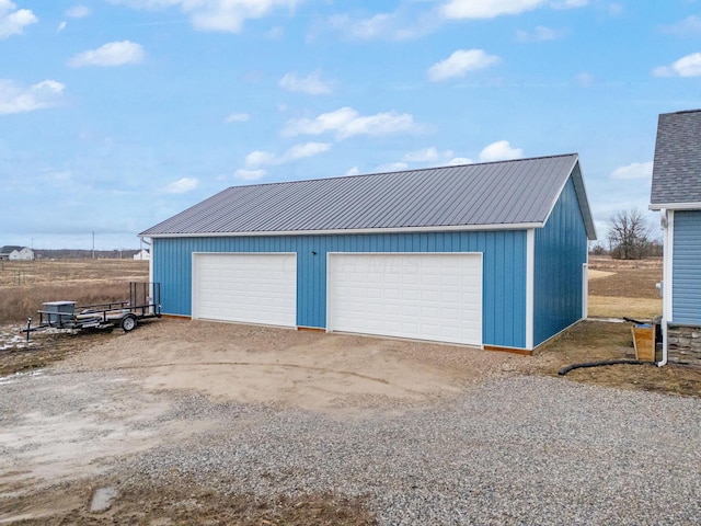 view of detached garage