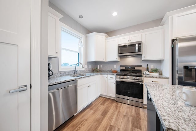 kitchen featuring white cabinetry, appliances with stainless steel finishes, and a sink