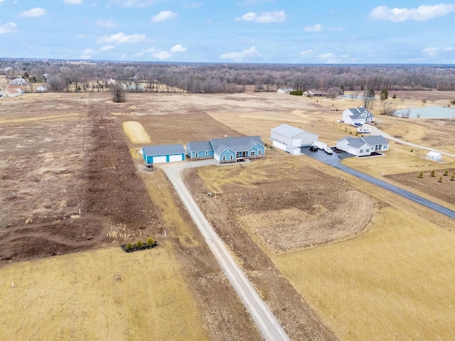 bird's eye view featuring a rural view