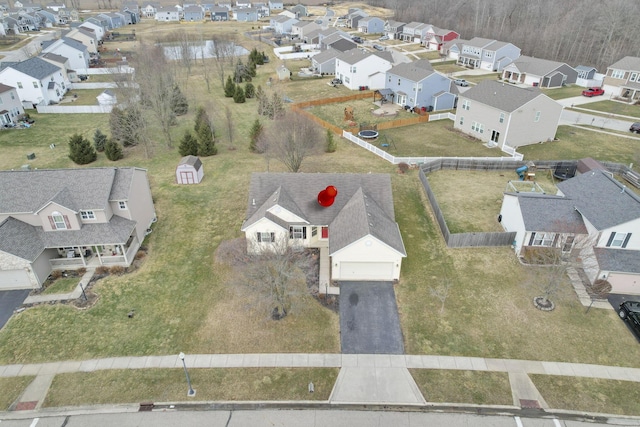 drone / aerial view with a residential view