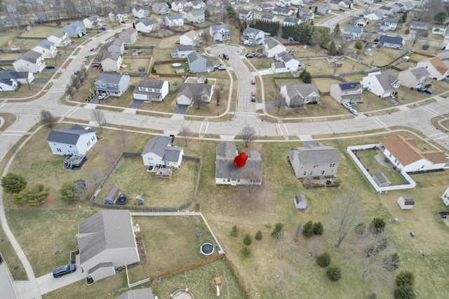 bird's eye view with a residential view