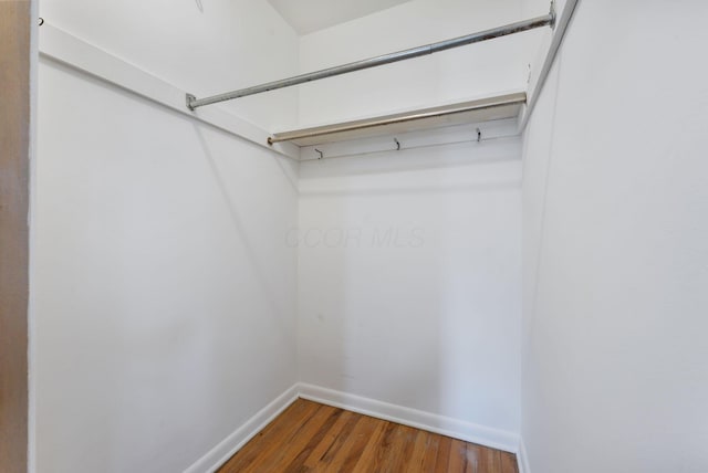 spacious closet with wood finished floors