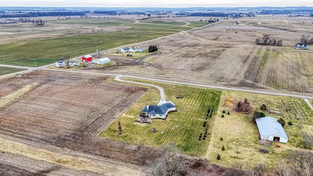 aerial view with a rural view