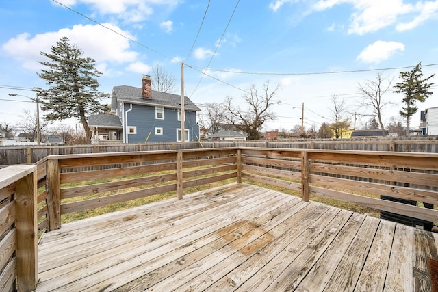 wooden deck featuring a fenced backyard