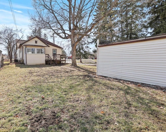 view of yard with fence