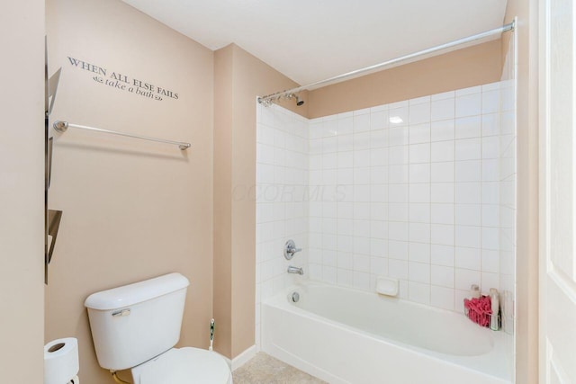 bathroom featuring  shower combination and toilet