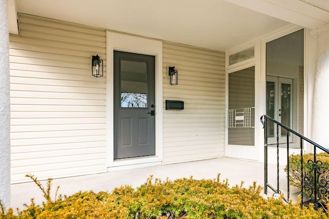 doorway to property with french doors