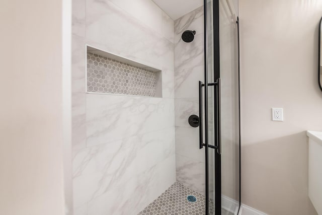 full bathroom with a stall shower