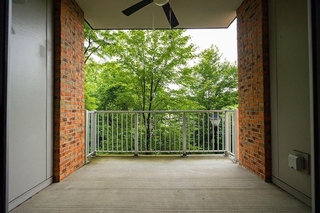 105 N Riverview St Unit 216, Dublin, OH 43017 - balcony featuring a ceiling fan