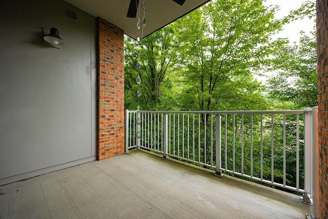 105 N Riverview St Unit 216, Dublin, OH 43017 - balcony featuring a ceiling fan