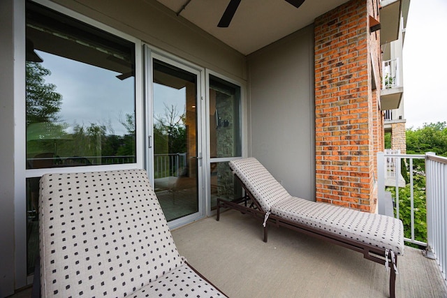 105 N Riverview St Unit 216, Dublin, OH 43017 - balcony featuring a ceiling fan