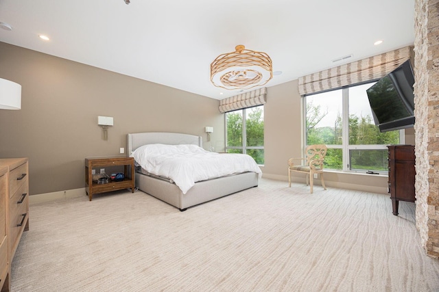 105 N Riverview St Unit 216, Dublin, OH 43017 - bedroom with light colored carpet, baseboards, and recessed lighting