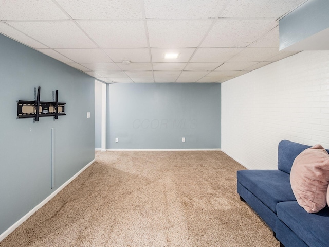 5610 Barney Ln Unit 41F, Columbus, OH 43235 - sitting room with carpet floors, baseboards, and a drop ceiling