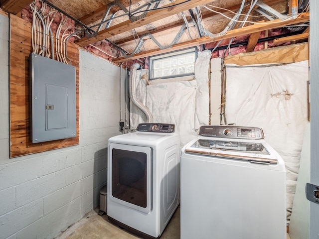 5610 Barney Ln Unit 41F, Columbus, OH 43235 - washroom featuring electric panel and washer and clothes dryer