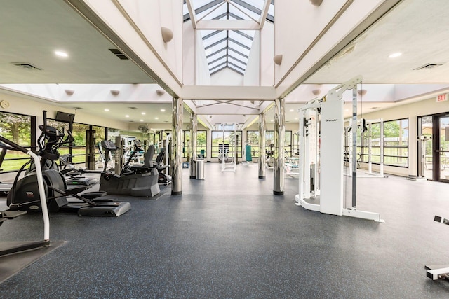 5610 Barney Ln Unit 41F, Columbus, OH 43235 - exercise room with recessed lighting
