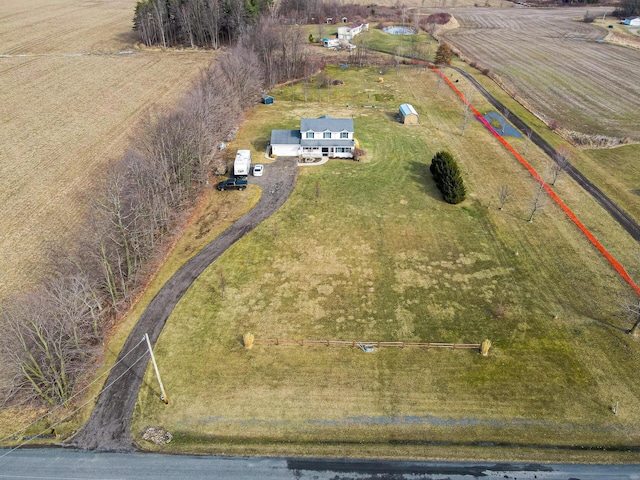 aerial view with a rural view