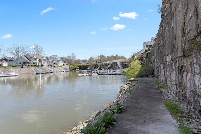 property view of water with a residential view